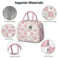 thumbnail image 4 of Lunch Bag Lunch Box for Women Reusable Insulated Lunch Cooler Bags,Large Capacity for Work Travel Picnic,Water-Resistant Pioneer Pieced Patchwork Lunch Tote Bag Gifts for Woman Mom Pink, 4 of 6