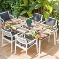 thumbnail image 2 of Happy Easter Table Cloths for 3 Foot Rectangle Tables, Rabbit Eggs Spring Flowers Butterfly Striped Patio Waterproof Elastic Fitted Tablecloths, Washable Rectangular Table Cover for Camping, 2 of 8