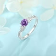 thumbnail image 5 of FJ Promise Rings for Her 925 Sterling Silver Engagement Ring Anniversary Wedding Eternity Ring Amethyst February Birthstone Jewelry for Women Size 6, 5 of 6
