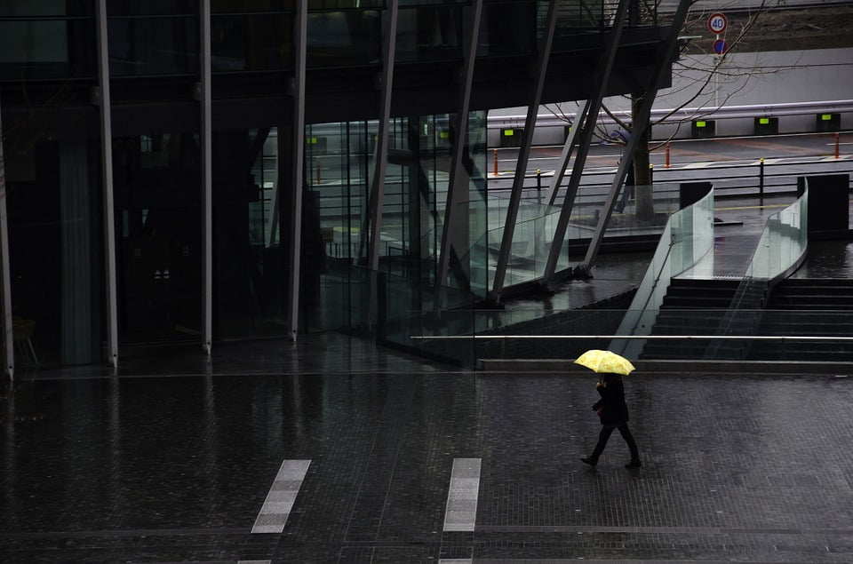 Canvas Print Pedestrian Rain People Person Osaka Walking Japan