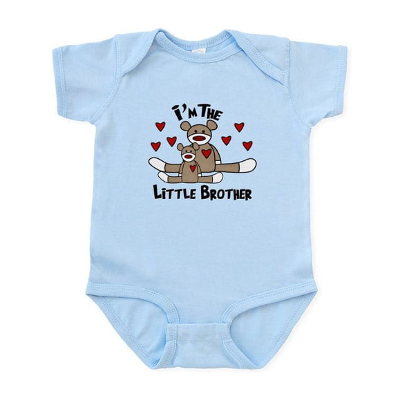 CafePress - I'm The Little Brother Sock Monkey Baby Bodysuits - Baby Light Bodysuit, Size Newborn - 24 Months