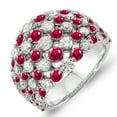 thumbnail image 1 of Dazzlingrock Collection 14K Round Ruby & White Diamond Ladies Cocktail Right Hand Ring, White Gold, Size 5.5, 1 of 1