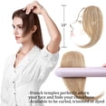 thumbnail image 5 of SEGO Clip in Hair Extensions Hair Bangs 100% Real Human Hair 2PCS French Bangs Wave Fringe Side Bangs Swept Natural Black Hair Piece, 5 of 6