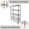 thumbnail image 6 of Hyper Tough 5-Tier Wire Storage Shelves, 36" W x 16" D x 72" H, 1750 lb Load Capacity, Black, 6 of 13