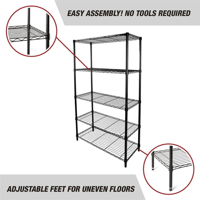 Hyper Tough 5-Tier Wire Storage Shelves, 72 in H photo 5