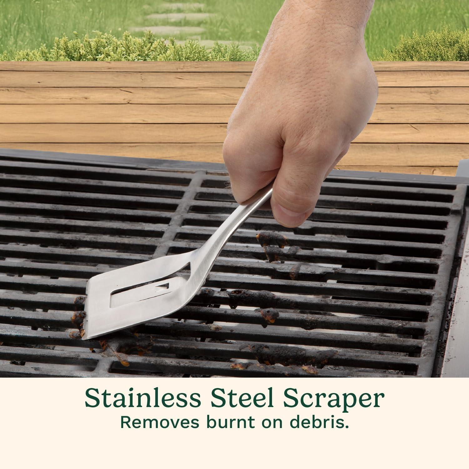 Cuisinart 3-in-1 Chainmail Grill Cleaner, Bristle-Free BBQ Scrubber