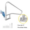 thumbnail image 2 of VEVOR 55x32 inch Pool Handrail 304 Stainless Steel 250 LBS Load Capacity Silver Rustproof Pool Handrail Humanized Swimming Pool Handrail with Blue Grip Cover & M8 Drill Bit & Self-Taping Screws, 2 of 9