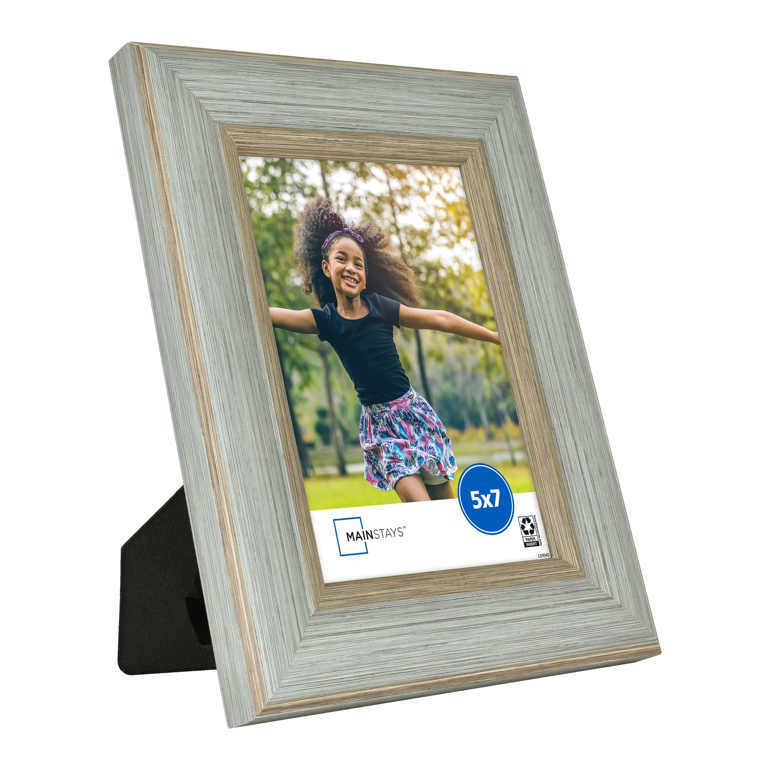 (2 pack) Mainstays 5x7 Teal Elegant Picture Frame for Tabletop and Wall Display