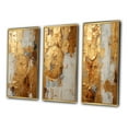 thumbnail image 3 of Designart "Togetherness in Vintage Gold II" Abstract Painting Framed Wall Art Set Of 3 - Gold Modern Frame Gallery Wall Set For Home Decor, 3 of 6