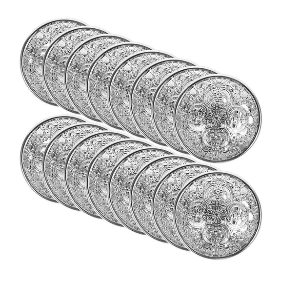 Luxshiny 30Pcs Retro Style Plated Silver Metal Buttons for Sewing Elegant Hollow Design Suitable for Jackets