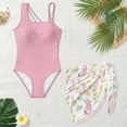 thumbnail image 3 of Xixirimido Pink Bunny Floral Print Girls One Piece Swimsuit with Mesh Cover Up Teen Adjustable Strap Bathing Suits with Removable Bra Swimwear Set, Size 13-14 Years, 3 of 7