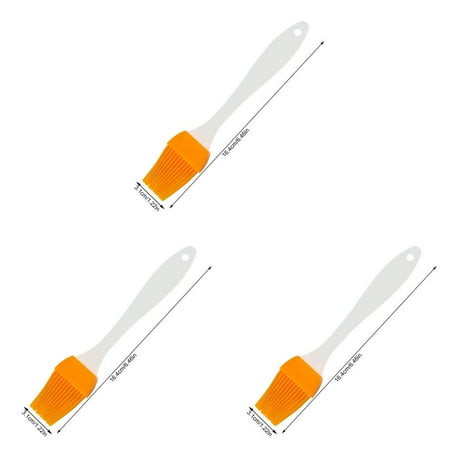 

3pcs Silicone Basting Brush Clear Handle Heat Resistant Pastry Pancake BBQ Oil Brush Butter Baking Tool Orange