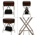 thumbnail image 6 of Double-Tier Luggage Rack for Guest Room By USTech – Chrome Foldable Suitcase Stand with Straps, Easy Self-Assembly, Heavy-Duty Metal Frame for Bedroom, Hotel & Closet Storage, 6 of 7
