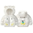 thumbnail image 4 of Toddler Baby Winter Down Coat Cute Bear Ears Hooded Jacket Long Sleeve Outerwear Lightweight Puffer Padded Jacket Winter Coat Outfits Size 3-4, 4 of 4
