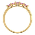 thumbnail image 5 of 0.35 ctw Wedding Band for Women - 14K Yellow Gold Simulated Pink Diamond Stackable Eternity Ring, 5 of 6