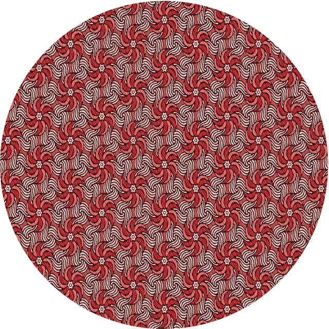 Ahgly Company Tapis d'Intérieur Lavables en Machine, Ronds Transitionnels Rouge Cramoisi, Ronds de 5'