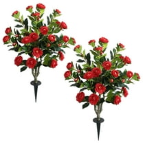 36“ Artificial Camellia Tree Plant(set Of 2) for Outdoor/Indoor Home Decor