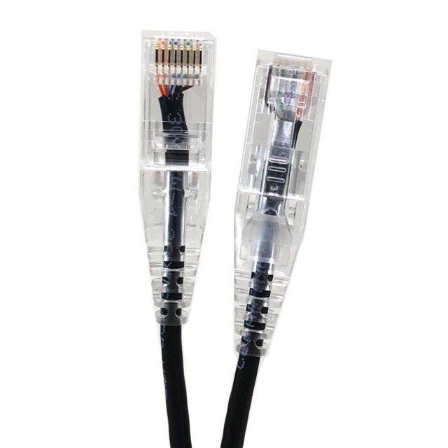 25 ft. Ultra Slim 28AWG Cat6 UTP RJ45 Patch Cables, Black - Pack of 5
