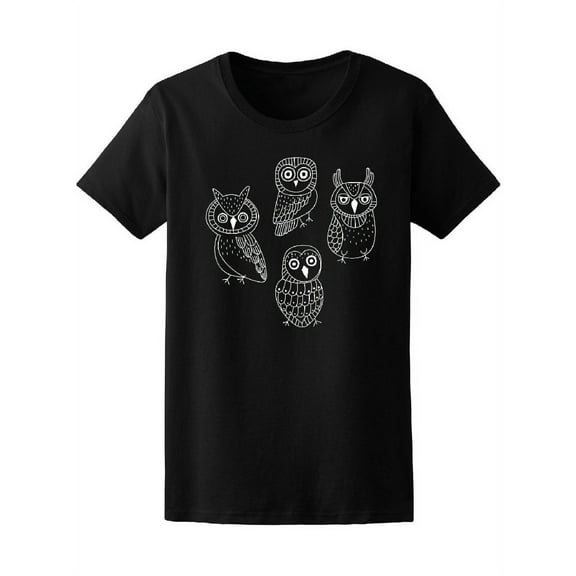 Cute Owl Doodles Tee Women's -Image by Shutterstock