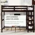 thumbnail image 4 of Bellemave Twin Size Loft Bed with Desk and Shelves,Wood  Loft Bed with 4-Tier Storage Rack (Espresso), 4 of 11