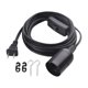 thumbnail image 1 of Cable de extensión para lámpara colgante, para bombilla de 60 W con base E26, accesorios de iluminación para granja, garaje, enchufe estadounidense. Cable de 45 m, 1 of 8