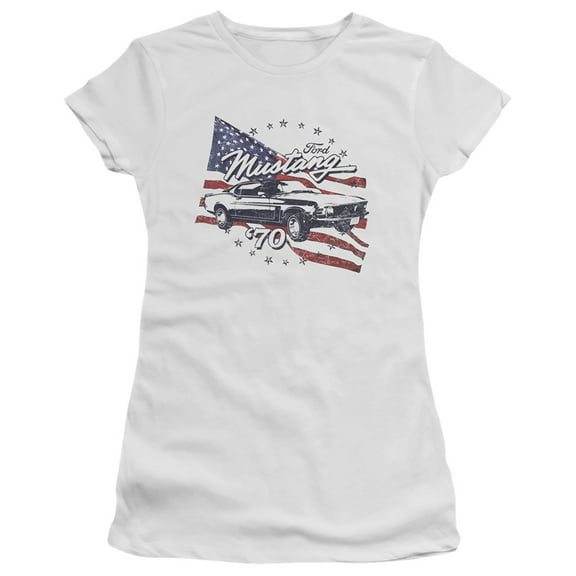 Ford Mustang 70 Mustang S/S Junior Women's T-Shirt Sheer White