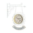 thumbnail image 4 of Reloj de pared antiguo de doble cara, estilo de estación de tren de hierro, reloj de arte silencioso de doble cara, redondo para estudio, Blanco Sunnimix Reloj de pared de doble cara, 4 of 7