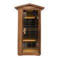 thumbnail image 2 of 4-Person Outdoor & Indoor Wooden Sauna Cabin with 12-Carbon Crystal Far-Infrared Heaters & Bluetooth Speakers - Quick Warm-Up, Temperature Control, Durable Design, 2 of 9