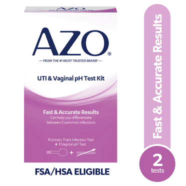 AZO Urinary Tract Infection (UTI) Test Strip & Vaginal pH At-Home Test Kit, FSA/HSA Eligible, 2 Count