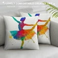 thumbnail image 3 of FACANNAP Ballerina Silhouette Short Plush Pillowcase 1PC Pillow Cover Home Decor 18x18in, 3 of 5
