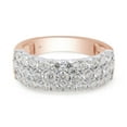 thumbnail image 4 of 1 1/2 ct. t.w Round Cut Lab Created Moissanite Diamond 3-Row Half Eternity Anniversary Band Ring For Women In 10K Solid Rose Gold (G-H Color, VVS1 Clarity, 1.50 Cttw)-8, 4 of 8