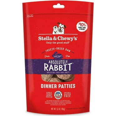 Stella & Chewy’s Freeze Dried Raw Dinner Patties – Grain Free Dog Food, Protein Rich Absolutely Rabbit Recipe – 5.5 oz Bag