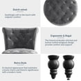 thumbnail image 4 of BELLEZE Throne Royal Chair Set of 2, Button-Tufted Accent Chair, Upholstered Velvet Chair, Low Back Armless Chair with Thick Padding and Rubberwood Legs - Malik (Grey), 4 of 7