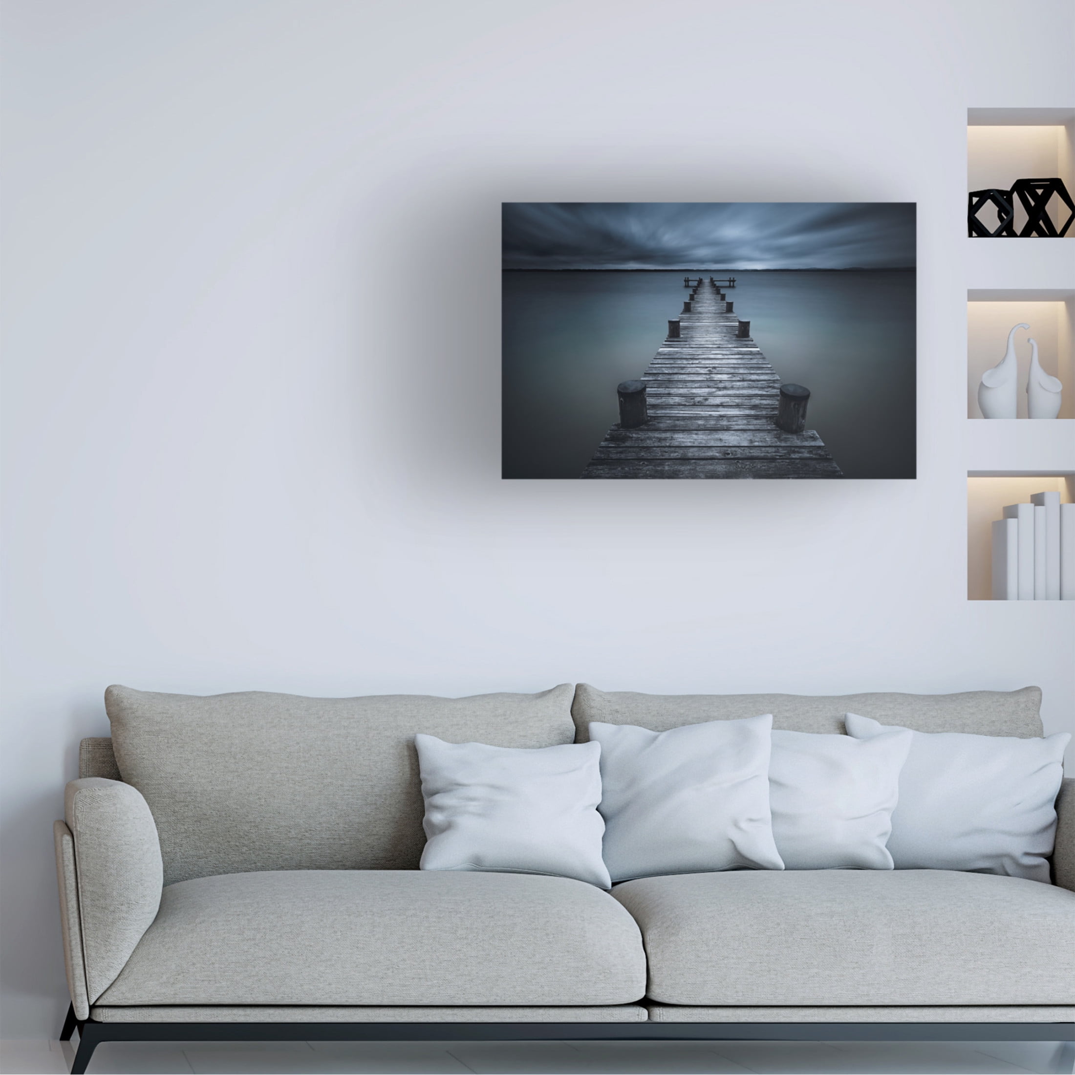 Canvas Wall Art - Iso66  'Dark' Wall Art for Living Room, Bedroom, or Office Décor by Trademark Fine Art - 24 x 16 Inches