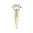 thumbnail image 3 of ANGARA Natural Twisted Rope Cushion 1.4 ct Aquamarine Halo Ring in 14K Yellow Gold for Women (Size-7mm) | March Birthstone, Birthday, Anniversary, Jewelry Gift for Women | Natural Aquamarine Ring, 3 of 9
