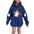 thumbnail image 3 of Piuwrlz Kid Hood Halloween Hoodies Girls Pattern Hat Sweatshirts Long Sleeve Pullover Blue Size 9-10Years, 3 of 5