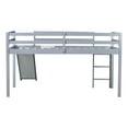 thumbnail image 5 of Miniyam Wood Twin Size Loft Bed with Slide, Ladder, Guardrails for Kids, Gray, 5 of 8
