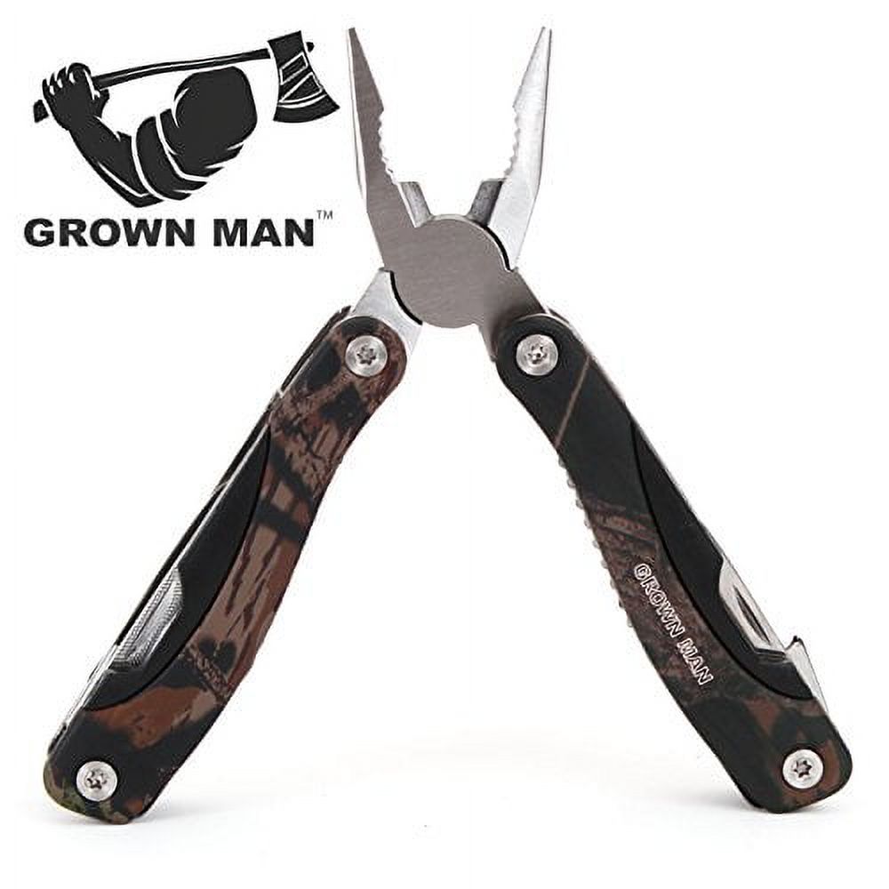 Grown Man™ Survivor Multi Tool - Camouflage - Includes Pliers, Knife, Saw, and more - Best Multitool for Hunting & Camping - Survival Gear - Tactical Gear - image 3 of 5