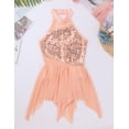 thumbnail image 7 of Alvivi Kids Girls Sequin Gymnastics Skirted Leotards Sleeveless Lyrical Ballet Dance Costume Dress Orange 12, 7 of 7