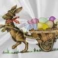 thumbnail image 3 of SKYSONIC Easter Bunny Cart Round Tablecloth 60inch Indoor Wrinkle Free, Decorated Easter Eggs Circular Lace Table Cover Washable for Kitchen Party BBQ Dining Decor, 3 of 7