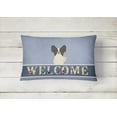 thumbnail image 2 of Carolines Treasures BB5657PW1216 Papillon Black White Welcome Canvas Fabric Decorative Pillow, 12H x16W, multicolor, 2 of 3