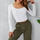 thumbnail image 5 of Blusa de manga larga acanalada, blusa de manga larga para mujer, blusa ajustada de manga larga acanalada, blusa de manga larga para mujer, elegante y moderna, 5 of 8