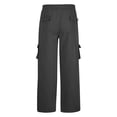 thumbnail image 4 of Men's Cargo Pants Elastic Drawstring Waist Multi-Pocket Detail Tapered Ankle Casual Work Outdoor Solid Colors Casual Pants for Road Trip, 4 of 4