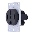 thumbnail image 4 of ENERGETIC 50A, 125/250V, NEMA 14-50R, Standard Size Thermoplastic PA Single Flush Mount, Industrial Receptacle Outlet, Black, 3-Pole, 4 Wire (1-Pack), 4 of 14