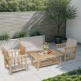 thumbnail image 4 of Ktaxon 4-Piece Outdoor Wood Conversation Set,Fir Wood Patio Sofa Set for Patio Garden Deck  Porch, White, 4 of 7
