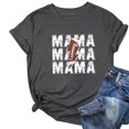 thumbnail image 2 of Mujeres Manga Corta Tops Impreso Cuello Redondo Camiseta Superior, Poliéster Spandex Vintage Humor, 2 of 4