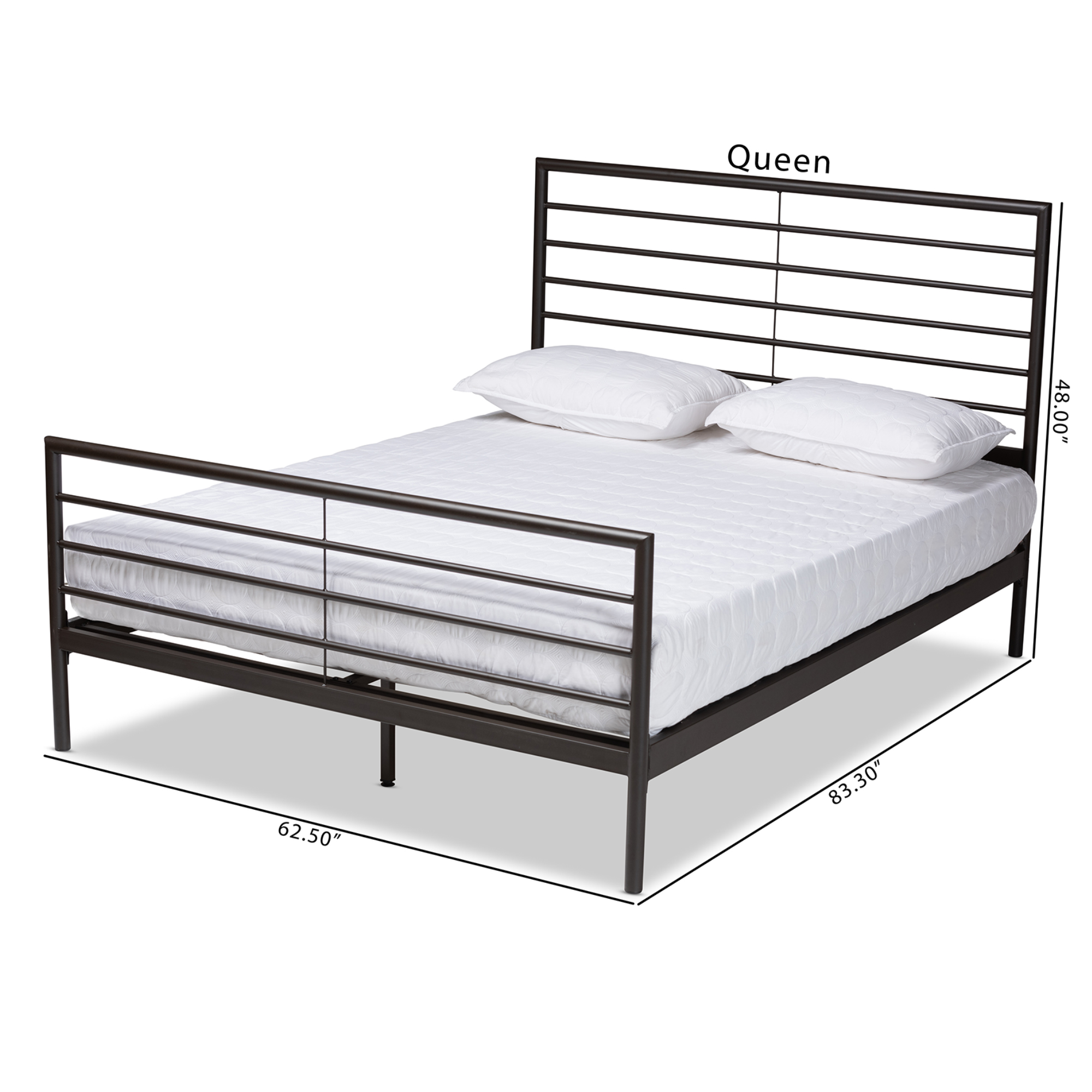 Baxton Studio Alva Modern Engineered Wood Platform Bed, Full, Black