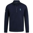 thumbnail image 2 of Men's Levelwear Navy Seattle Mariners Cushion Insignia 2.0 Quarter-Zip Pullover, 2 of 3