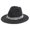 Grey, variant on Rhinestone Gemstone Band Fedora Hat, Unisex Western Party Cap with Flat Brim, Sparkly Country Dance Headwear