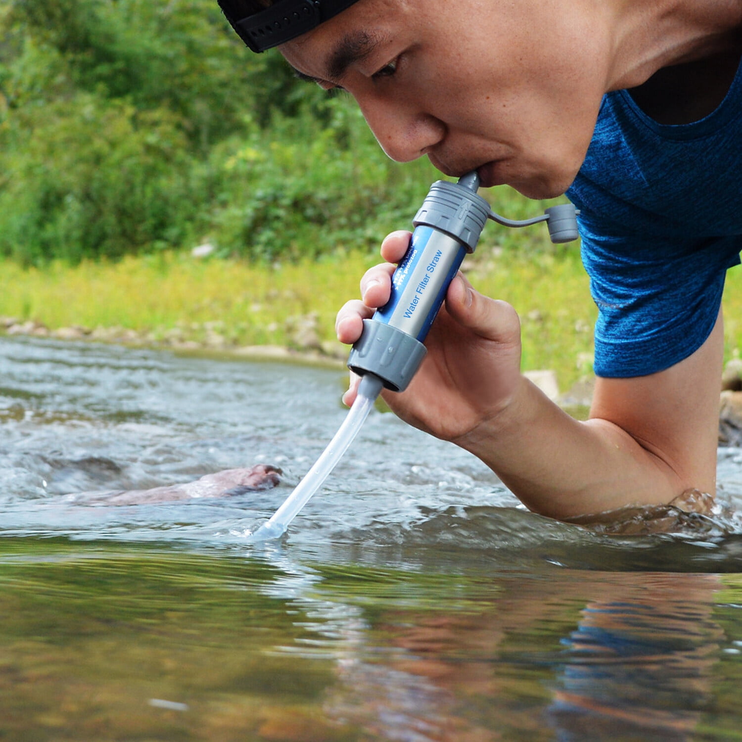 Paille Filtre à Eau Portable + Sac 6L - Purification Survie Camping Randonnée